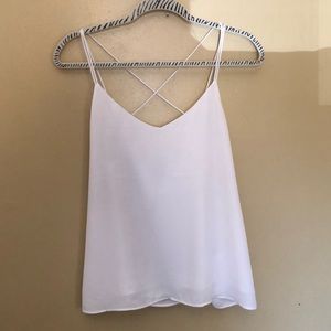 White Criss-Crossed Tank Top